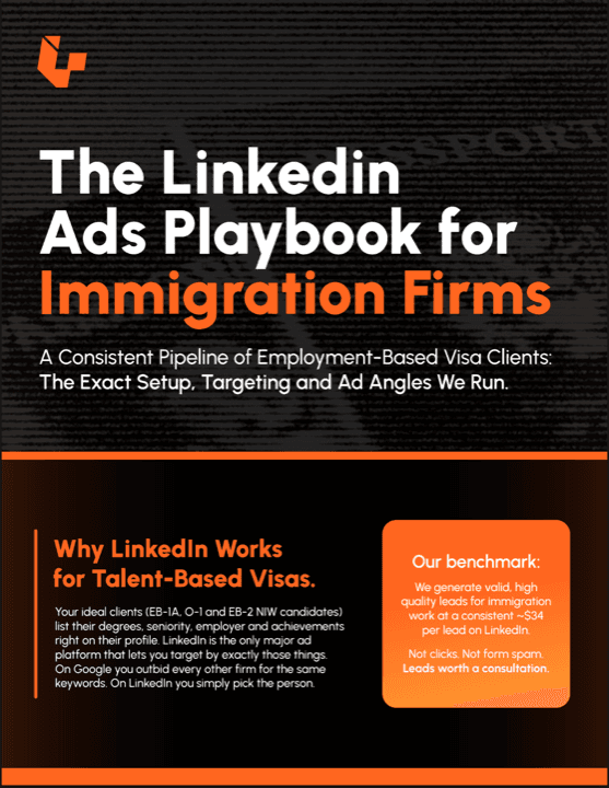 Cover of The LinkedIn Ads Playbook for Immigration Firms